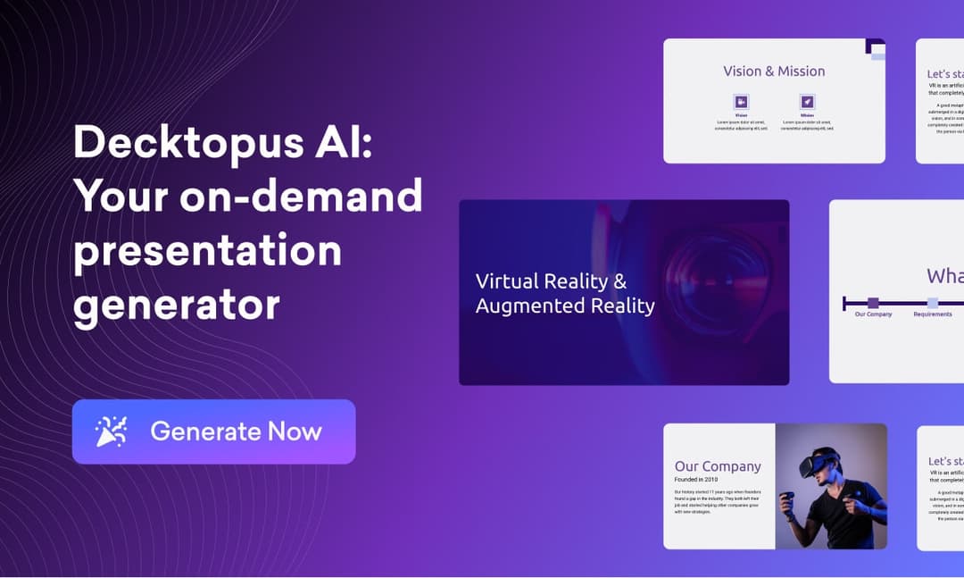 decktopus website homepage built with Framer