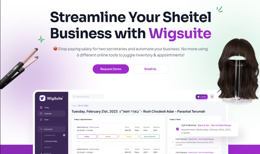 Wigsuite website homepage built with Framer