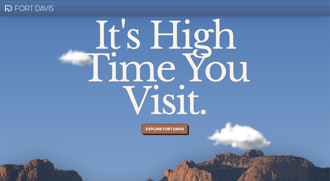 fortdavis website homepage built with Framer