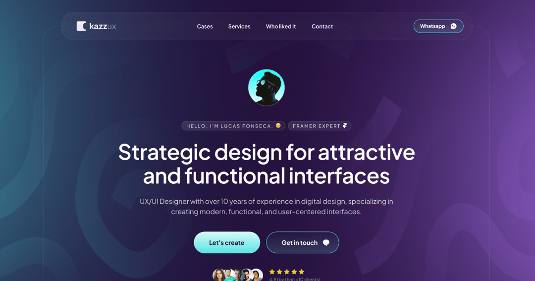 Kazzux Website website homepage built with Framer