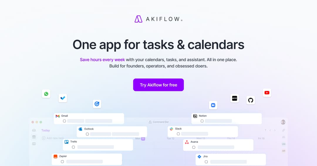 akiflow.com website homepage built with Framer