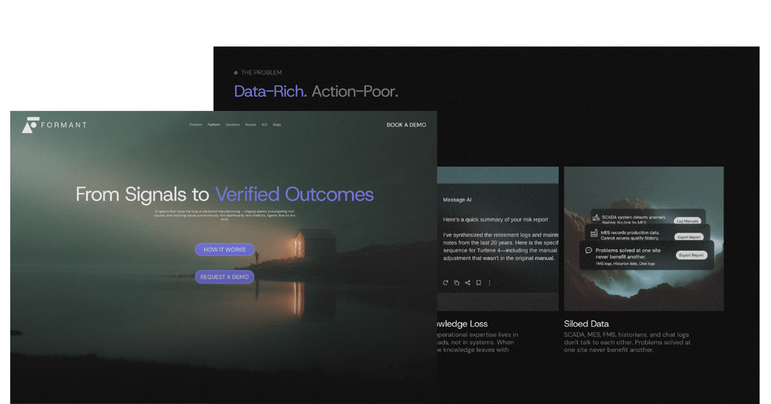 formant website homepage built with Framer