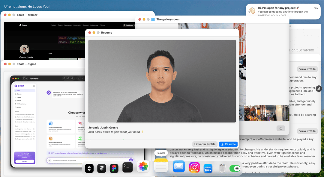 My Own Portfolio website homepage built with Framer