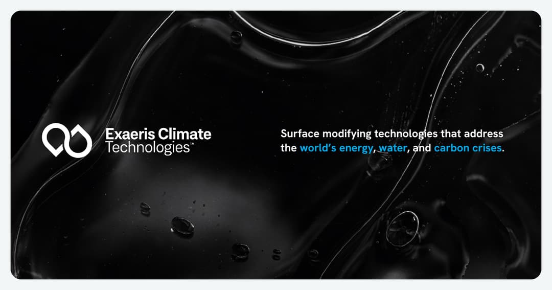 Exaeris Climate Technologies website homepage built with Framer
