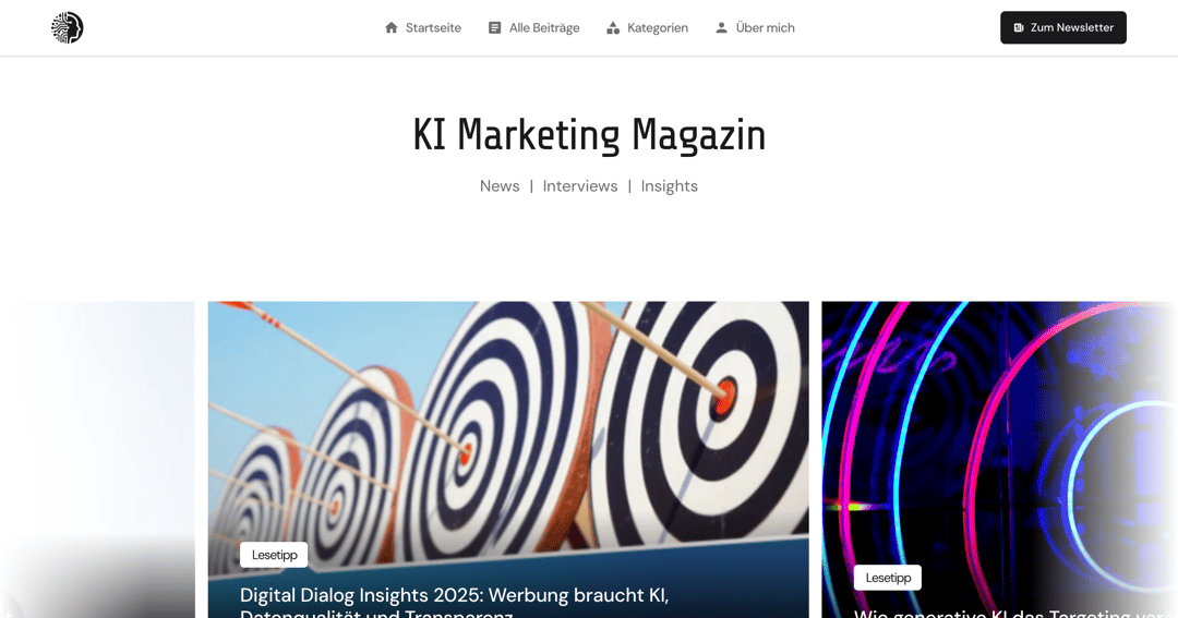 KI im Marketing website homepage built with Framer
