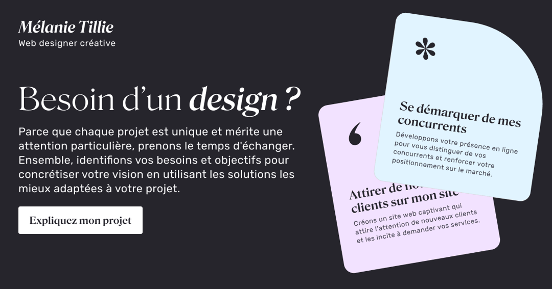 mélanie tillie website homepage built with Framer