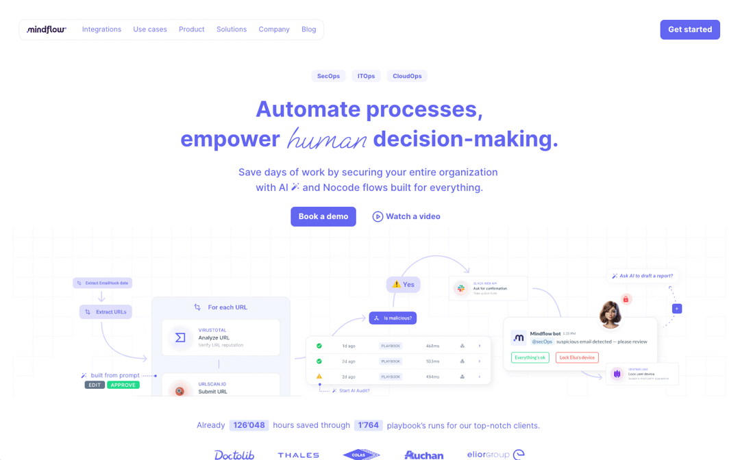 mindflow website homepage built with Framer