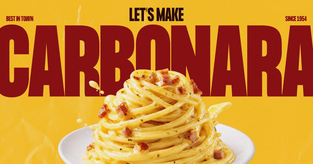 letsmakecarbonara.com website homepage built with Framer