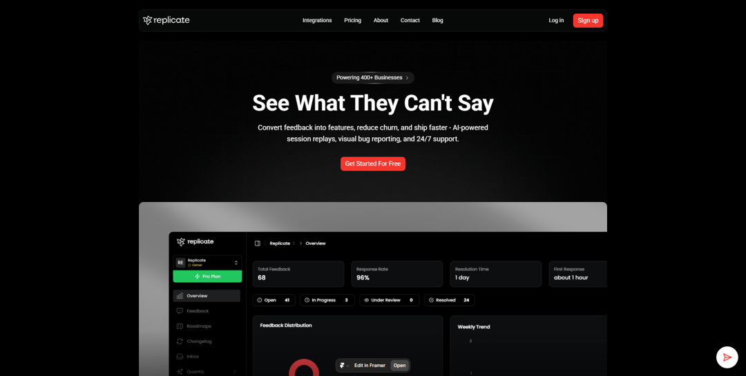 Rectify website homepage built with Framer