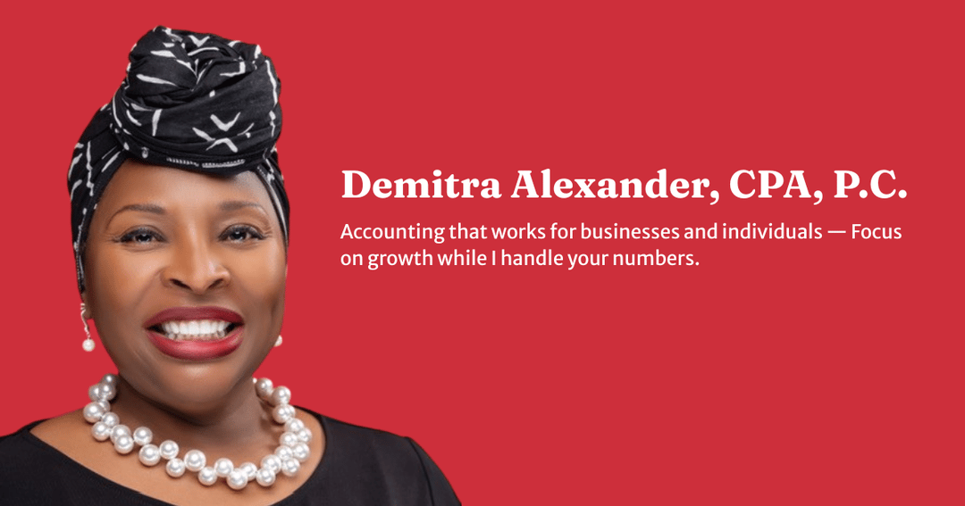 Demitra Alexander CPA website homepage built with Framer