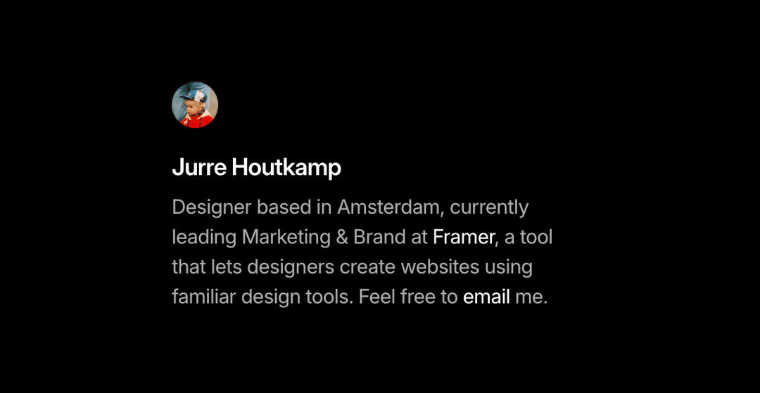 Jurre Houtkamp website homepage built with Framer
