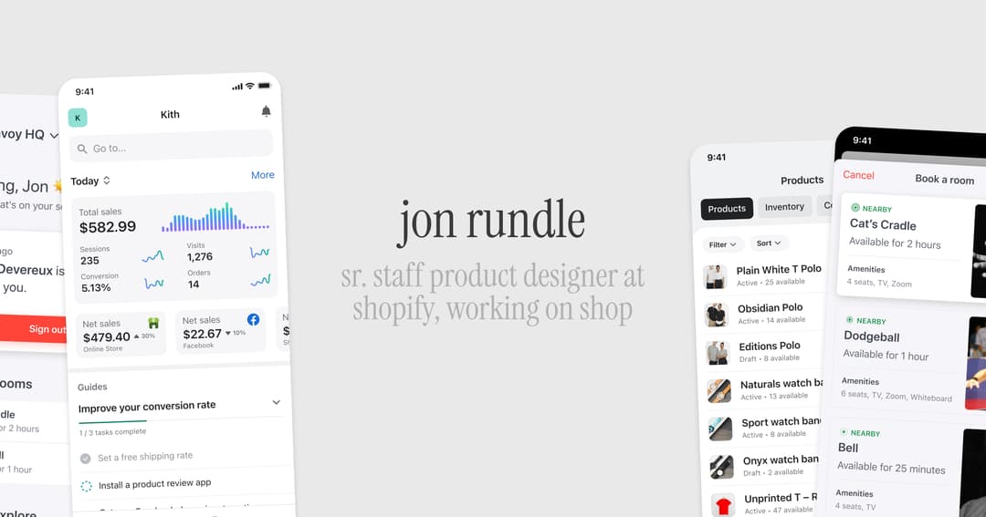 Jon Rundle website homepage built with Framer