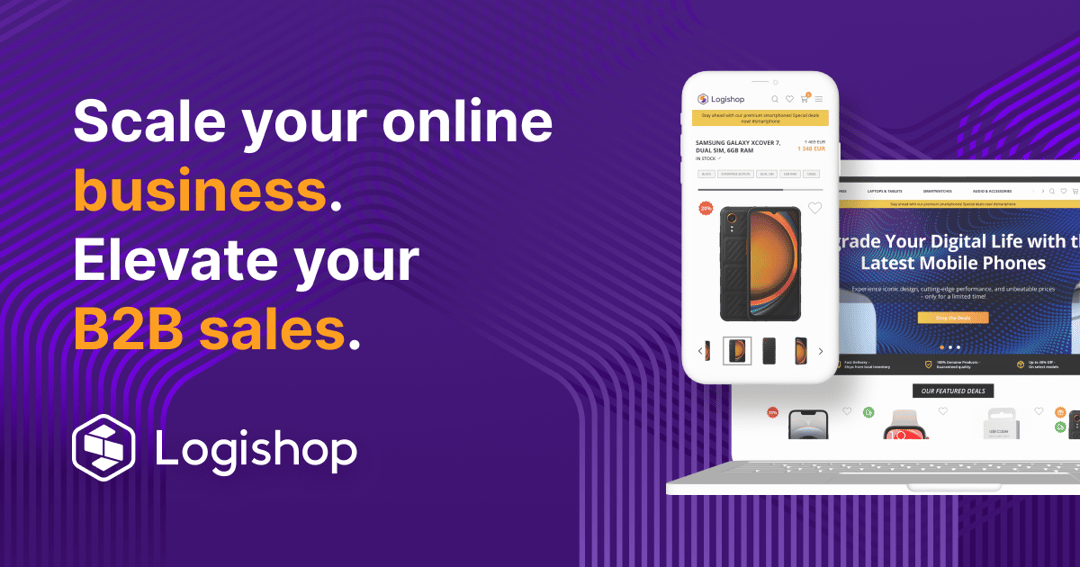 Logishop | B2B eCommerce engine website homepage built with Framer