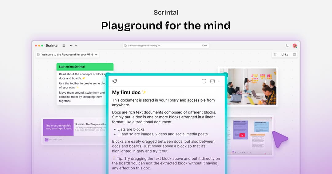 scrintal website homepage built with Framer