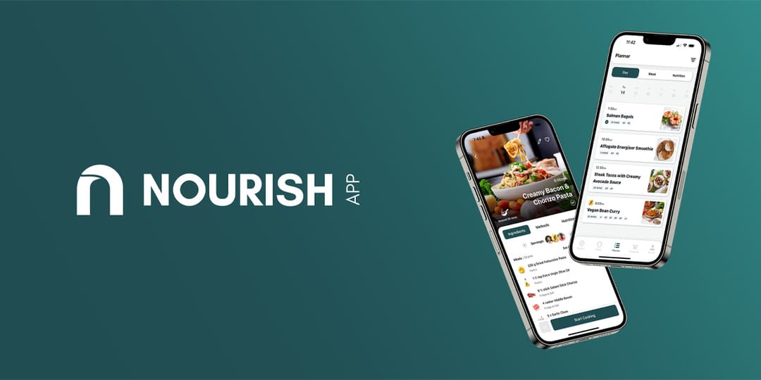nourishapp website homepage built with Framer