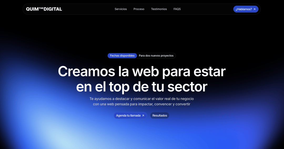 QuimTheDigital website homepage built with Framer