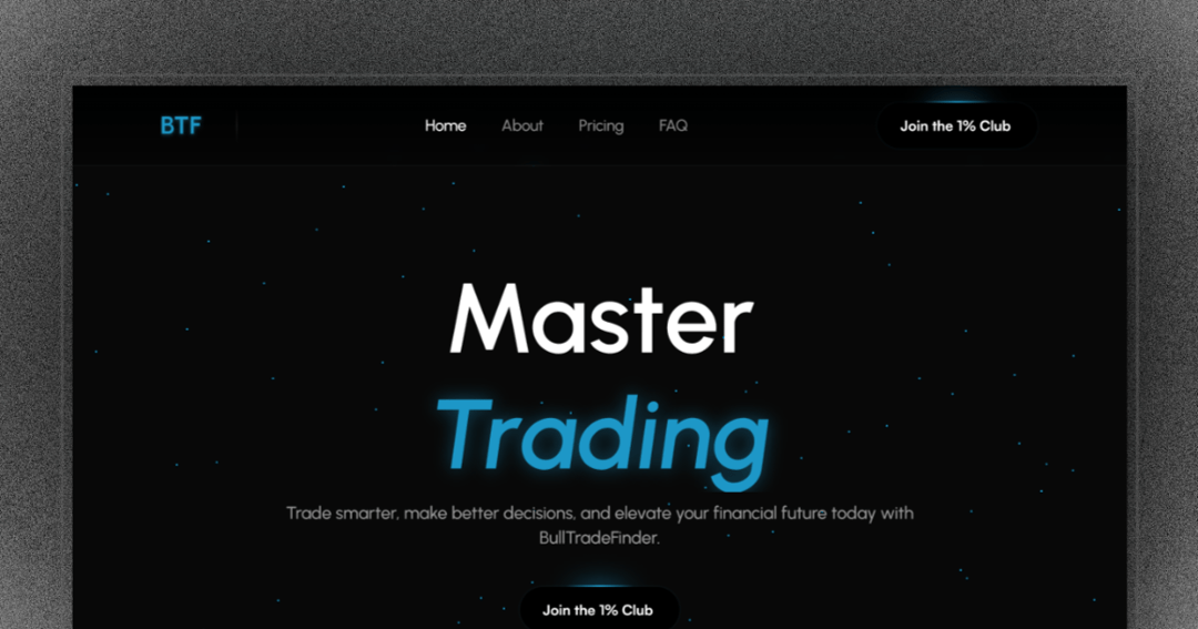 BullTradeFinder website homepage built with Framer