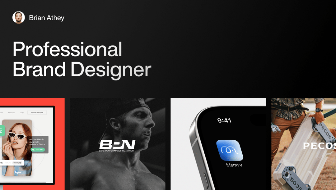 Brian Athey website homepage built with Framer