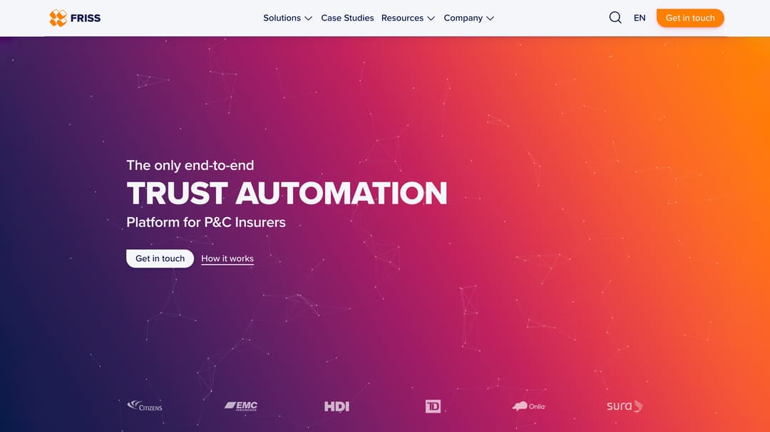 FRISS website homepage built with Framer