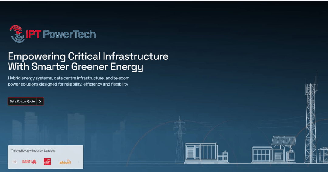 IPT Powertech website homepage built with Framer