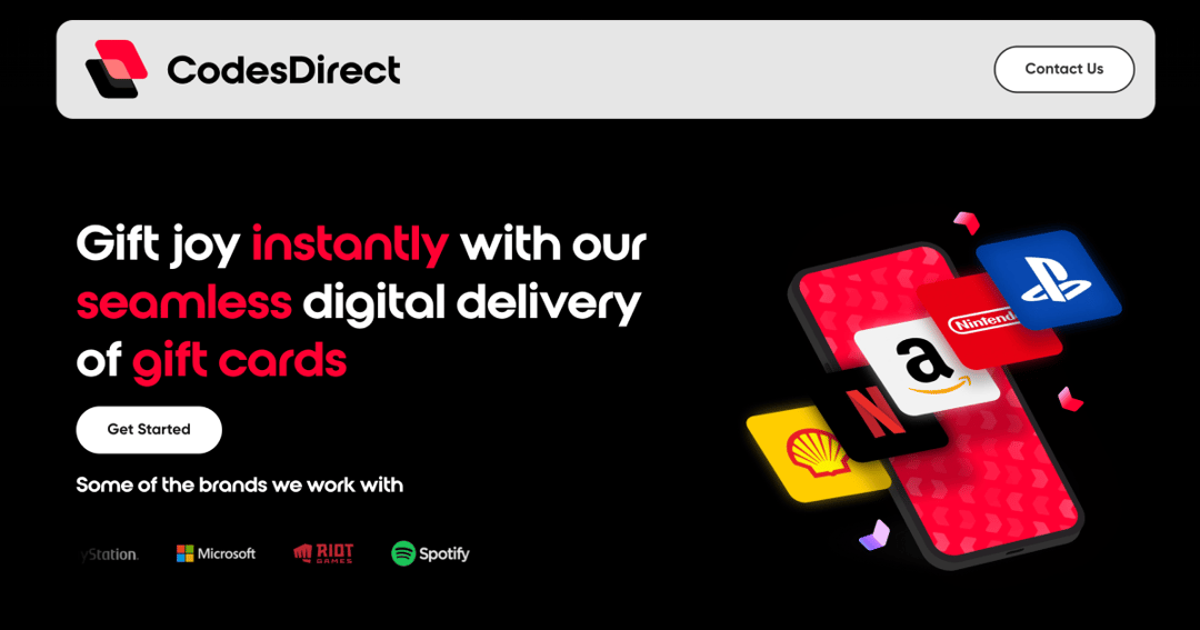 Codes Direct website homepage built with Framer