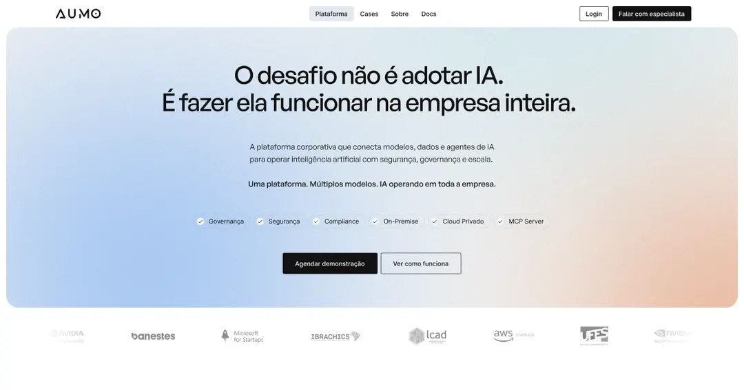 AUMO website homepage built with Framer