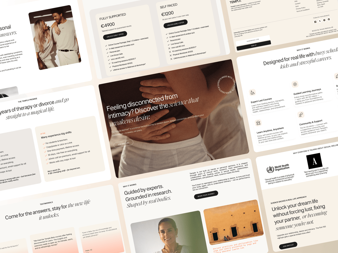 My temple website homepage built with Framer