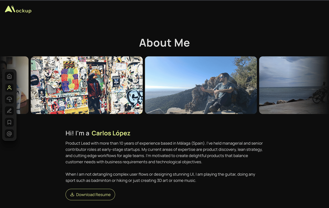 mockup.es website homepage built with Framer