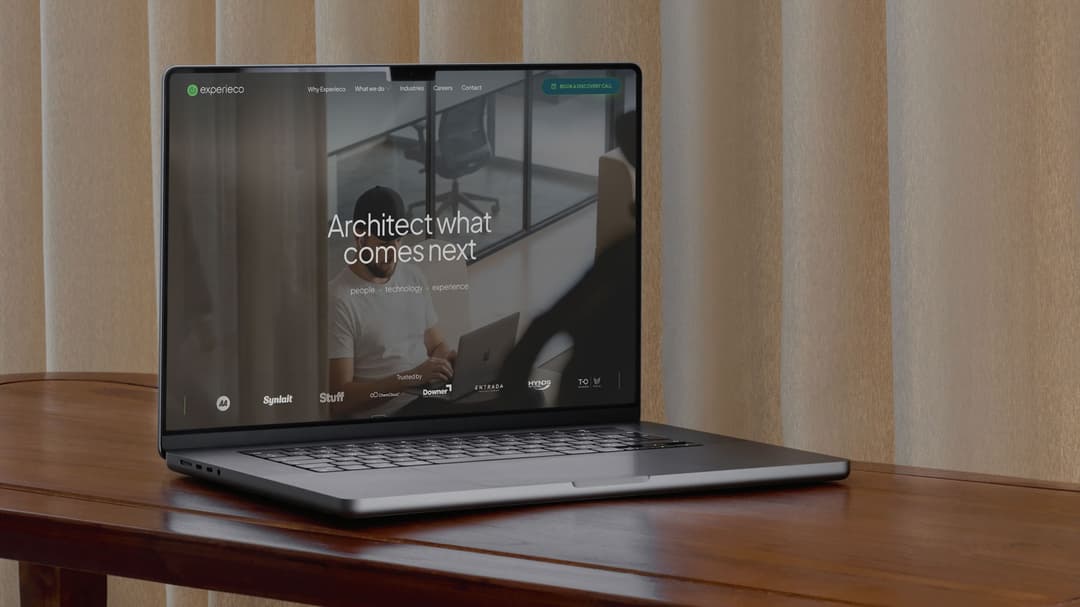 experieco website homepage built with Framer