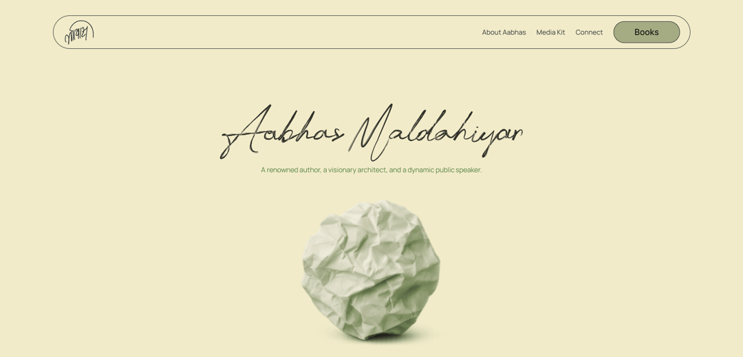 Website of an Indian Author website homepage built with Framer