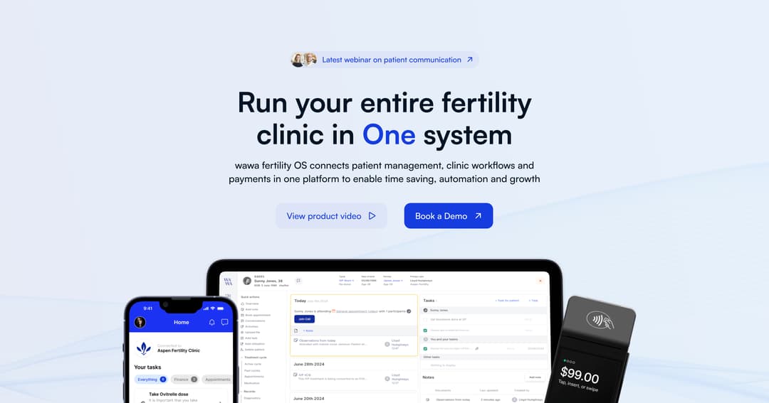 Wawa Fertility I Fertility Care website homepage built with Framer
