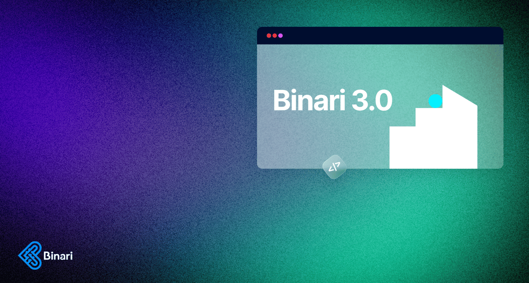 binari website homepage built with Framer