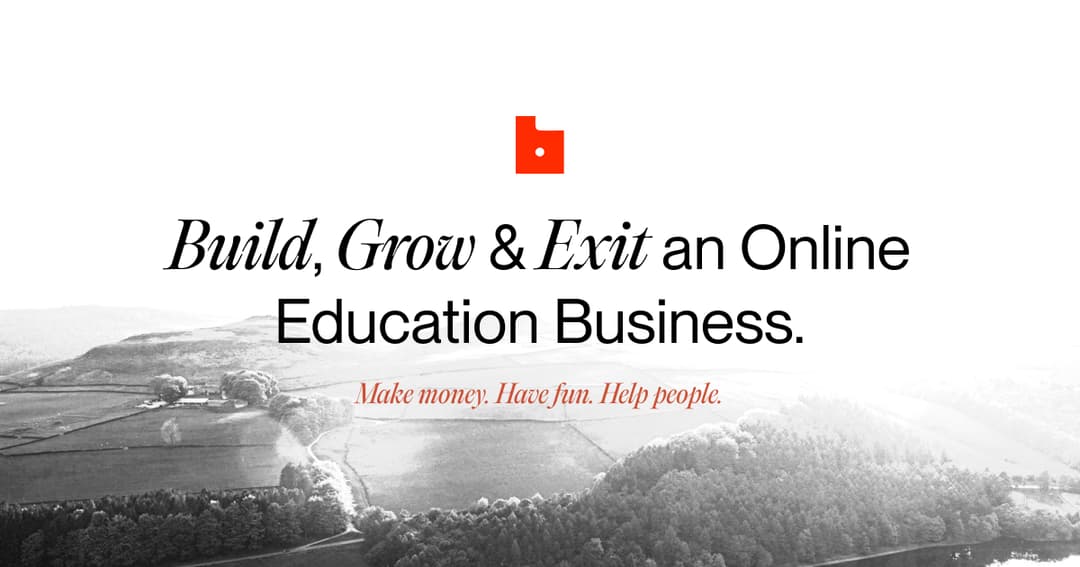 Build, Grow & Exit website homepage built with Framer