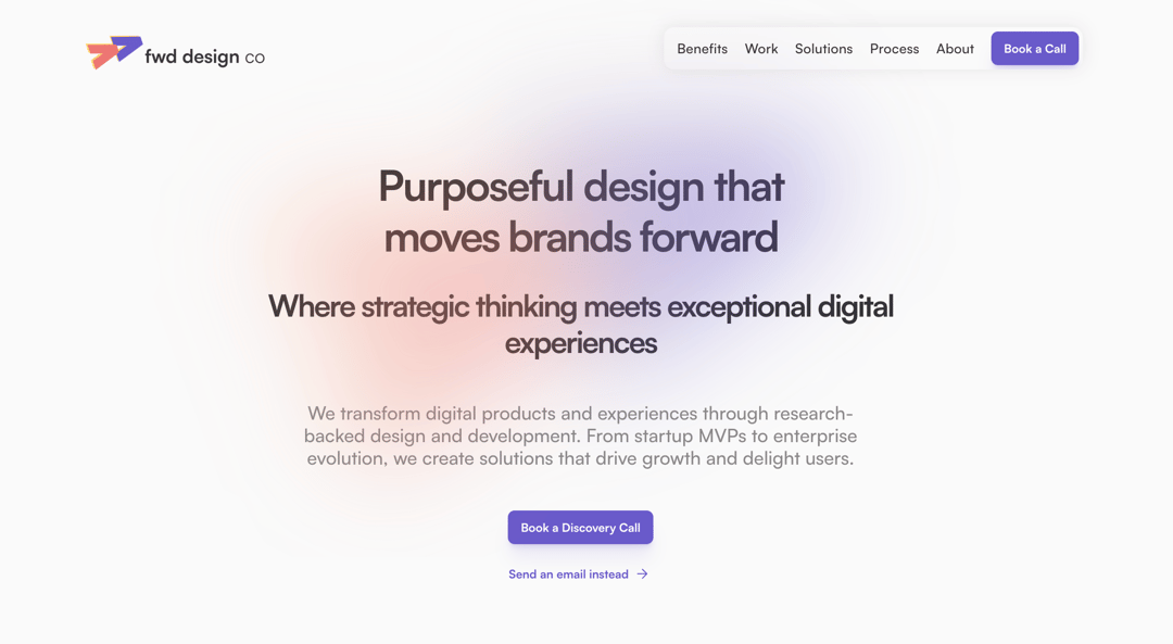 fwd design co website homepage built with Framer