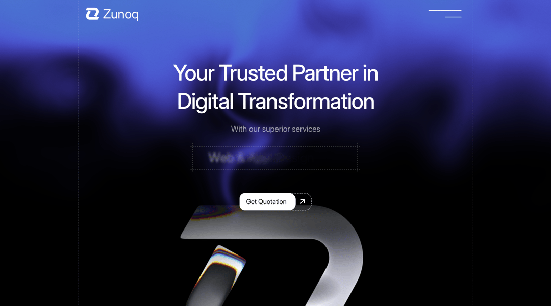 Zunoq website homepage built with Framer