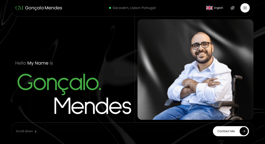 Gonçalo Mendes website homepage built with Framer
