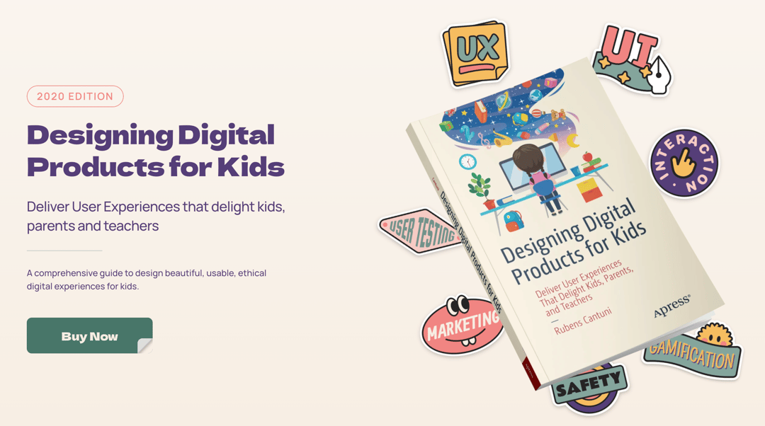 Designing Digital Products for Kids website homepage built with Framer