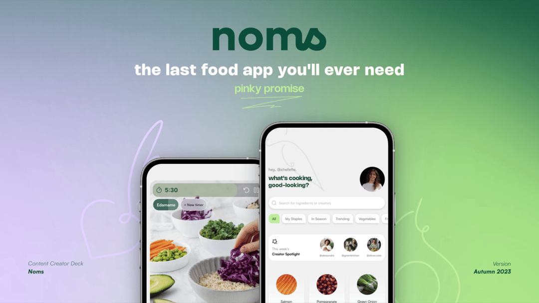 Noms App website homepage built with Framer