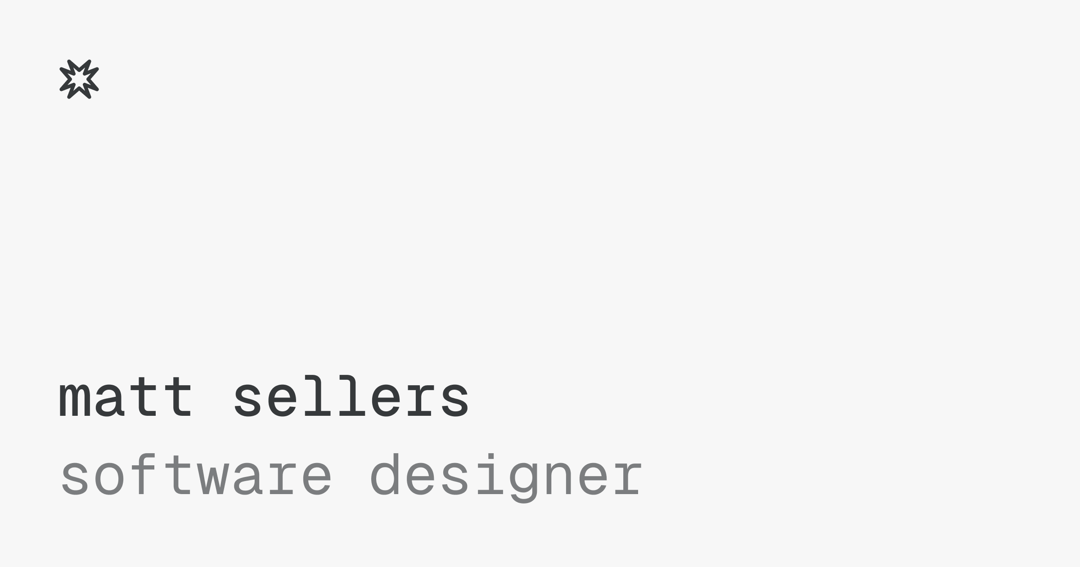 Matt Sellers website homepage built with Framer