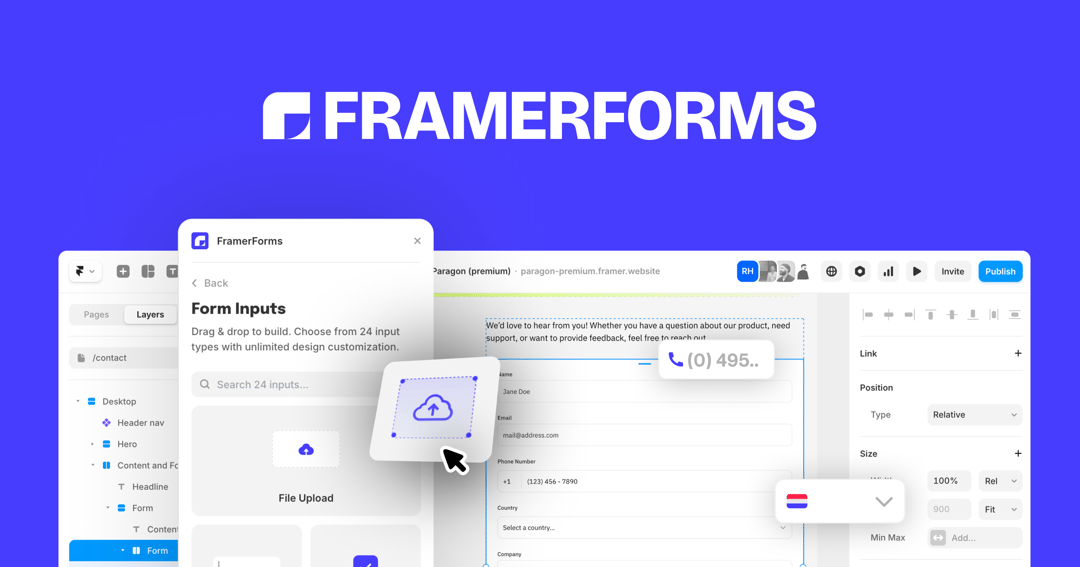 FrameForms | SaaS website homepage built with Framer