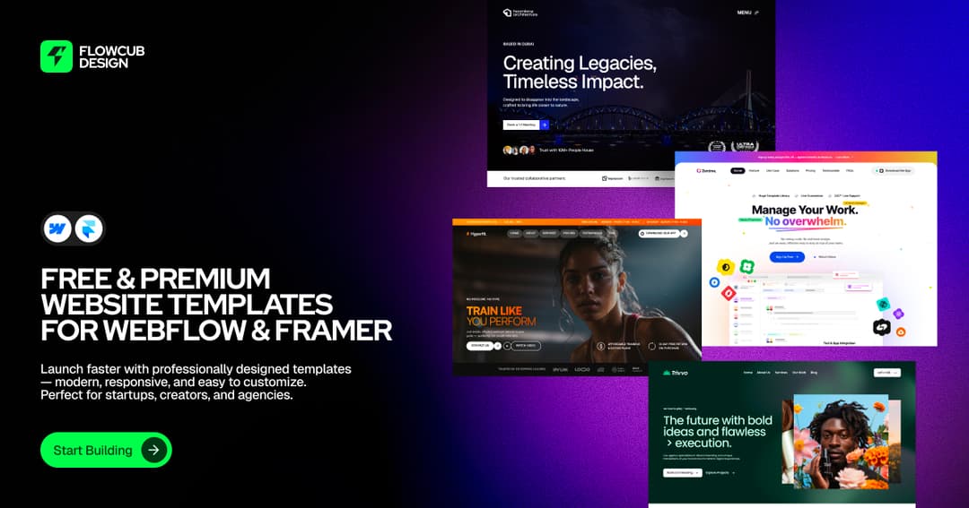 Flowcub Design website homepage built with Framer
