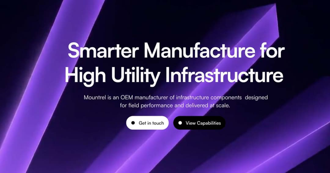 Mountrel website homepage built with Framer