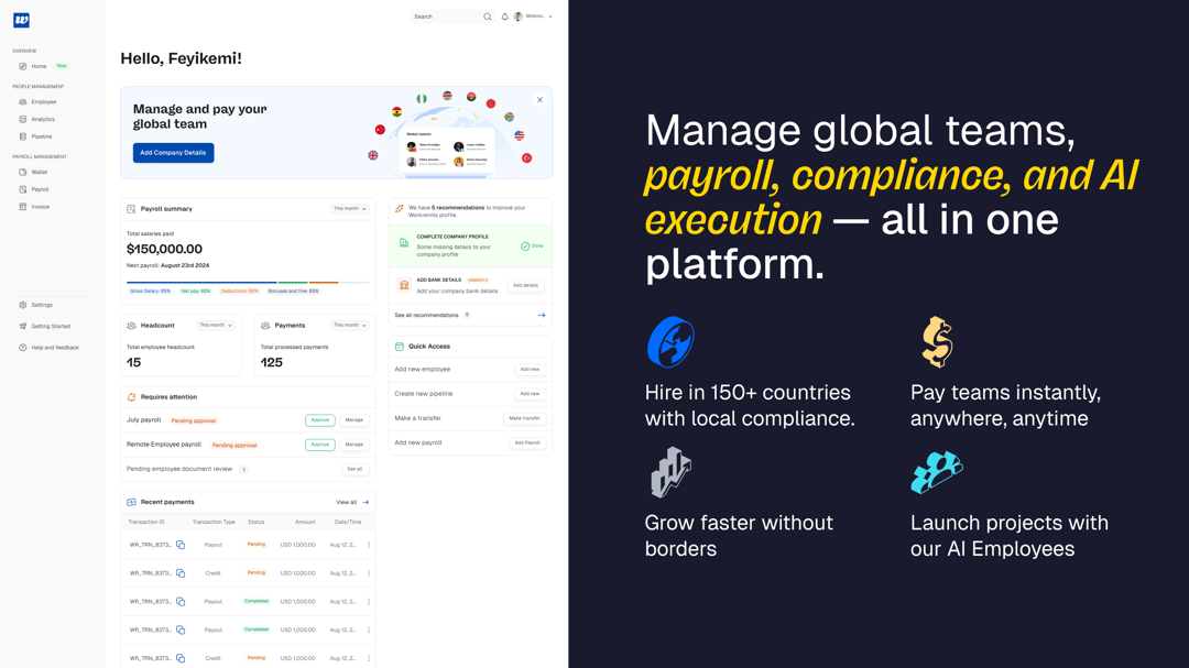 Workremits website homepage built with Framer