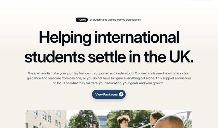StudentEase website homepage built with Framer