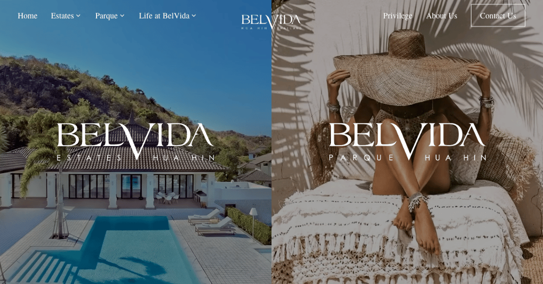 BelVida Hua Hin website homepage built with Framer