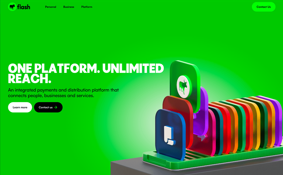 flash website homepage built with Framer
