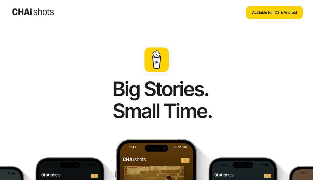chaishots website homepage built with Framer
