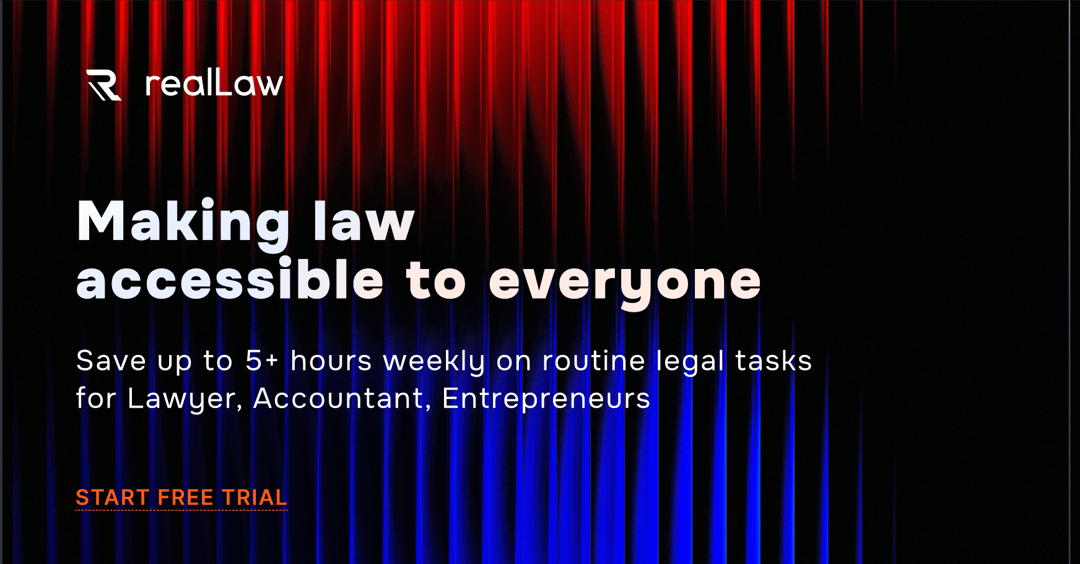 realLaw AI website homepage built with Framer