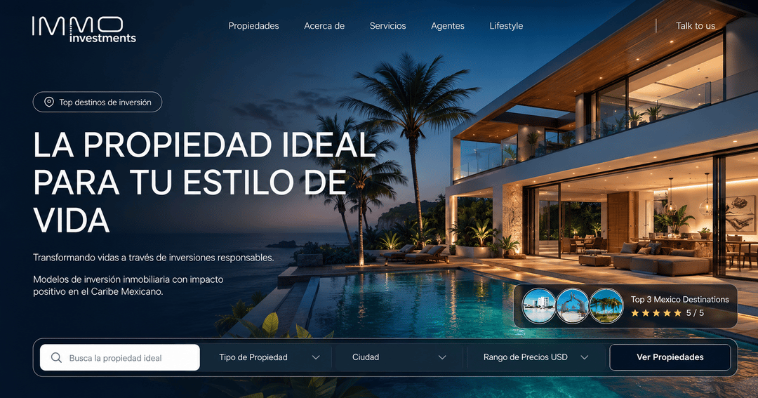 immoinvestments website homepage built with Framer
