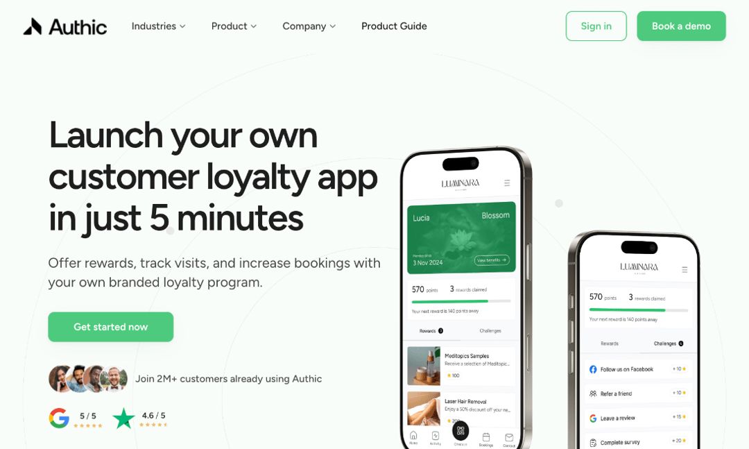 authic website homepage built with Framer